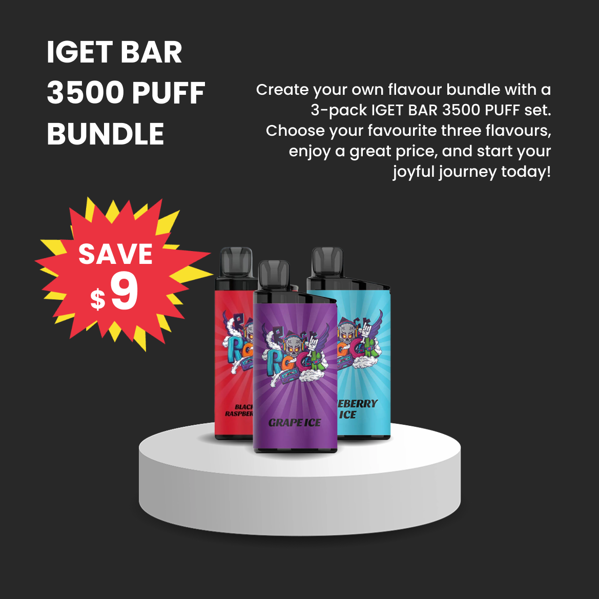 Any 3 x IGET BAR 3500 puffs only$119.99